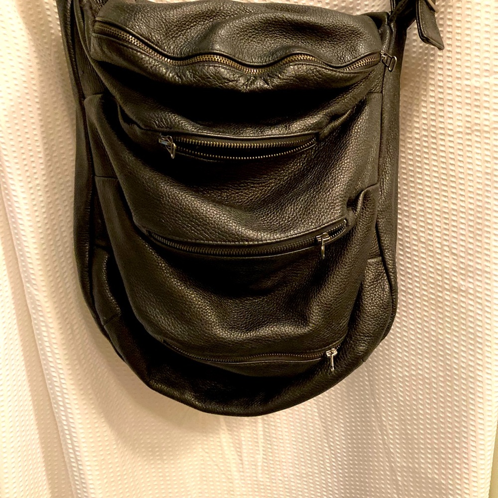 Obakki Black Lg buttery soft Leather Bag